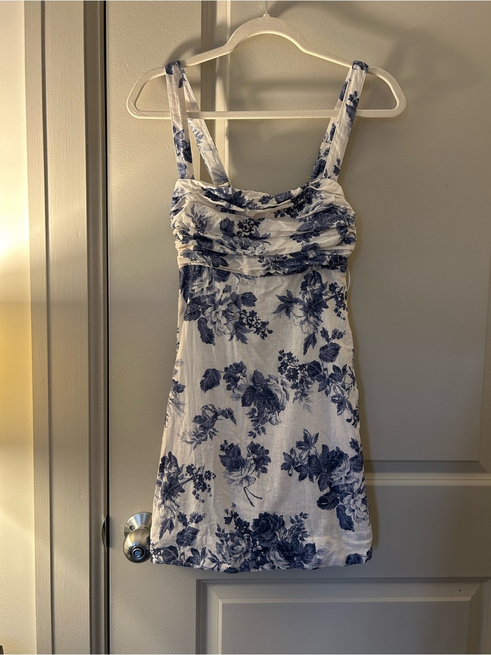 Abercrombie & Fitch White Dress with Blue Floral Print